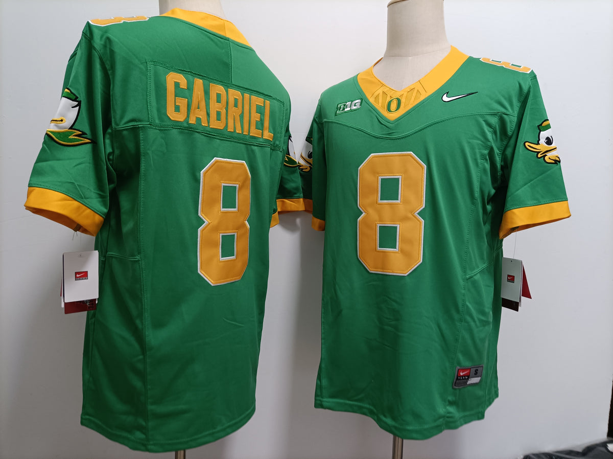 Custom Dillon Gabriel #8 Oregon Ducks Green White Black Limited Football Jersey -All Stitched