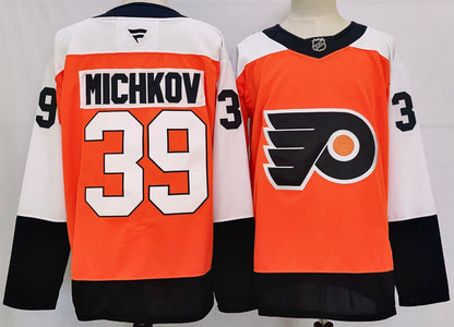 Custom 2026 Flyer Home Orange Premium All Stitched Hockey Jersey