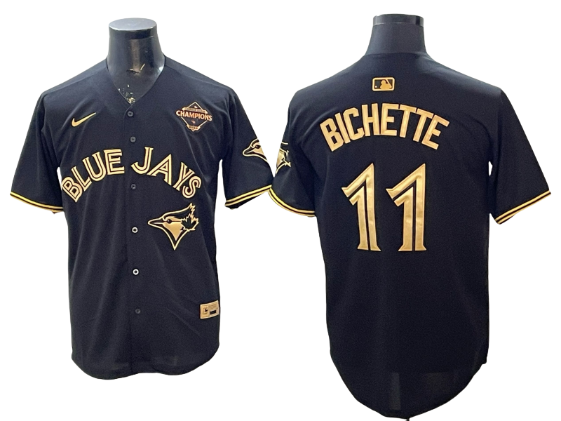 Custom 2025 American League Champions Black Gold Jersey - All Stitched
