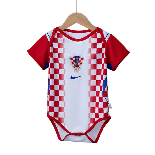 Custom Infant 2026 Croatia Home White Soccer Jersey | Croatia 2026 Baby Bodysuit