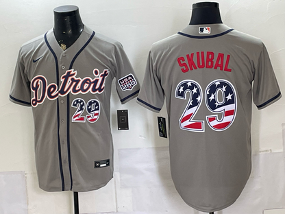 Custom Gray Black Orange USA 250 Fourth of July Baseball Jersey -All Stitched