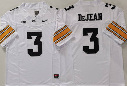 Custom Cooper DeJean #3 Iowa Hawkeyes Black Gold White Limited Football Jersey -All Stitched