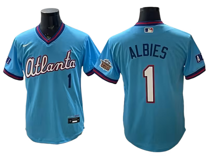 Custom Braves Powder Blue 2026 City Connect Stadium Outkast patch Jersey - All Stitched