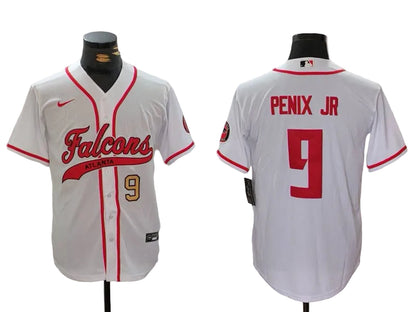 Custom Michael Penix Jr. Atlanta Falcons Black White Stitched Baseball Jersey -All Stitched