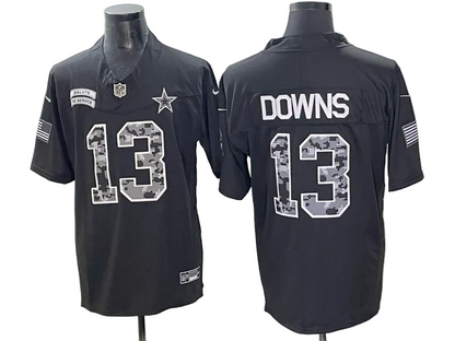 Custom Caleb Downs Tyler Shough Dak Prescott Josh Allen 2026 Salute to Service Retired Black Limited Football Jersey -All Stitched
