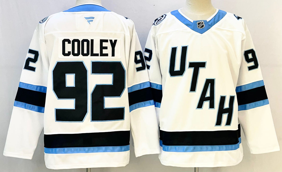 Custom Clayton Keller Logan Cooley Mammoth Black Home White Hockey Jersey -All Stitched