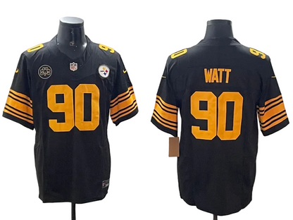 Custom Steelers Alternate Black Football Vapor Limited Jersey - All Stitched