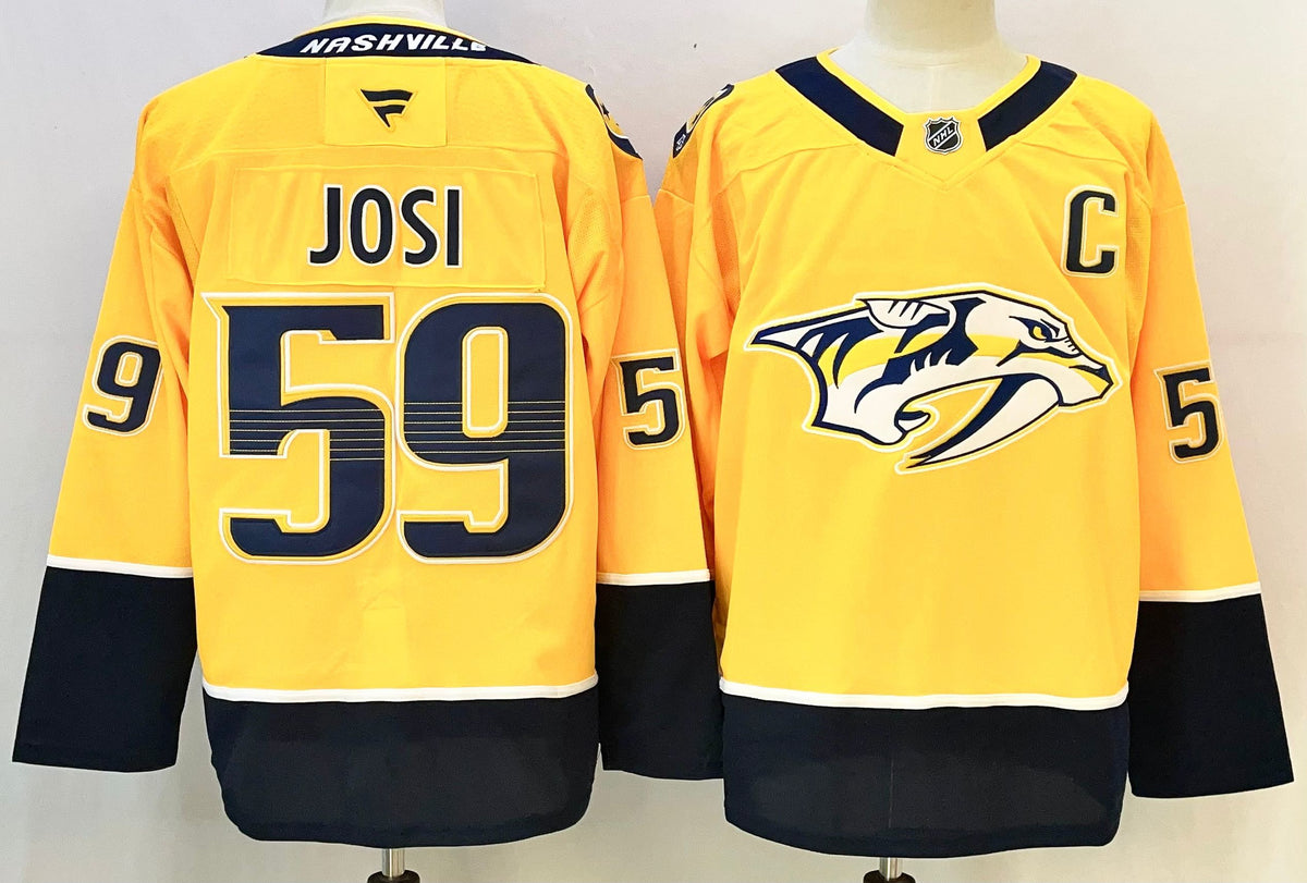 Custom Name Number Roman Josi Predators Home Gold Hockey Jersey -All Stitched