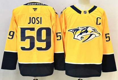 Custom Name Number Roman Josi Predators Home Gold Hockey Jersey -All Stitched