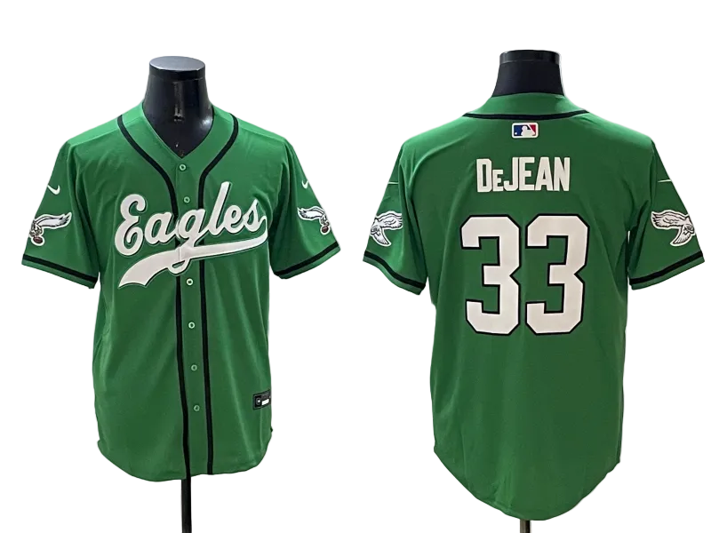 Custom Saquon Barkley Philadelphia Eagles Green Stitched Baseball Jersey -All Stitched