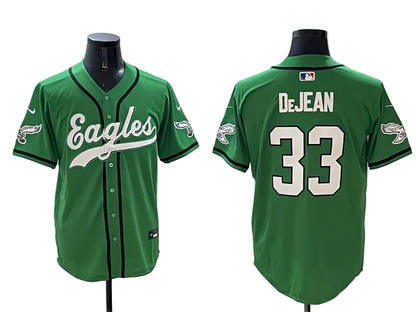 Custom Saquon Barkley Philadelphia Eagles Green Stitched Baseball Jersey -All Stitched