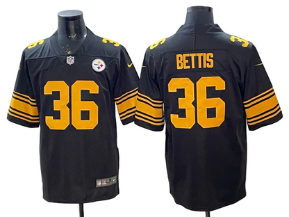 Custom Steelers Alternate Black Football Vapor Limited Jersey - All Stitched