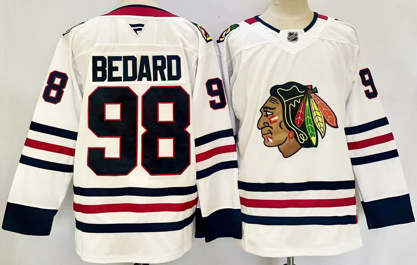 Custom 2026 Connor Bedard Home Red White Black Premium All Stitched Hockey Jersey