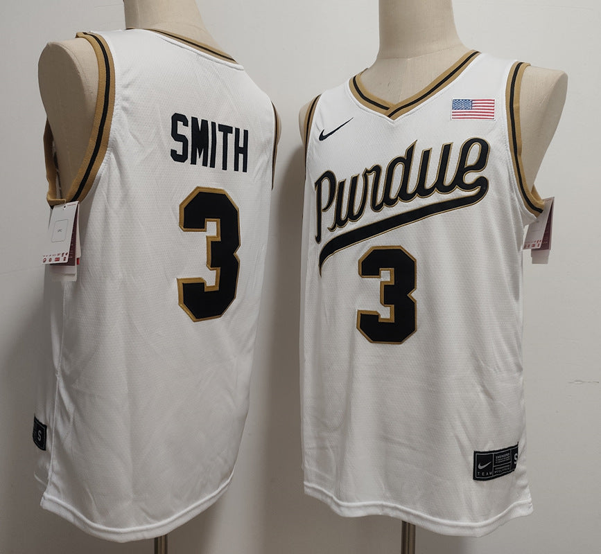 Custom Braden Smith #3 Purdue Boilermakers Black White Basketball Jersey -All Stitched