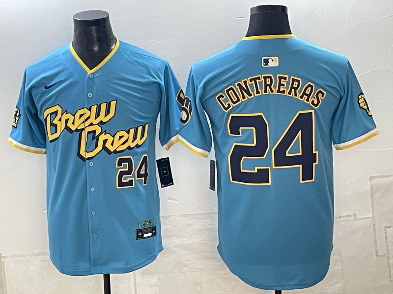 Custom William Contreras 2026 World Series Powder Blue Baseball Jersey -All Stitched