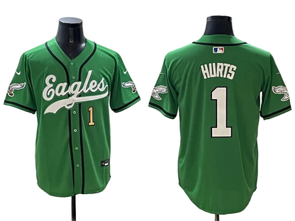 Custom Saquon Barkley Philadelphia Eagles Green Stitched Baseball Jersey -All Stitched