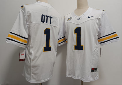 Custom Jaydn Ott #1 Cal Bears Navy White Limited Football Jersey -All Stitched