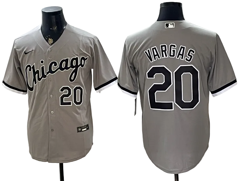 Miguel Vargas Red Black White Gray Baseball Jersey -All Stitched
