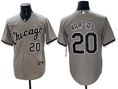 Miguel Vargas Red Black White Gray Baseball Jersey -All Stitched