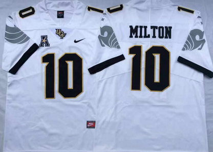 Custom McKenzie Milton #10 UCF Knights Black White Limited Football Jersey -All Stitched