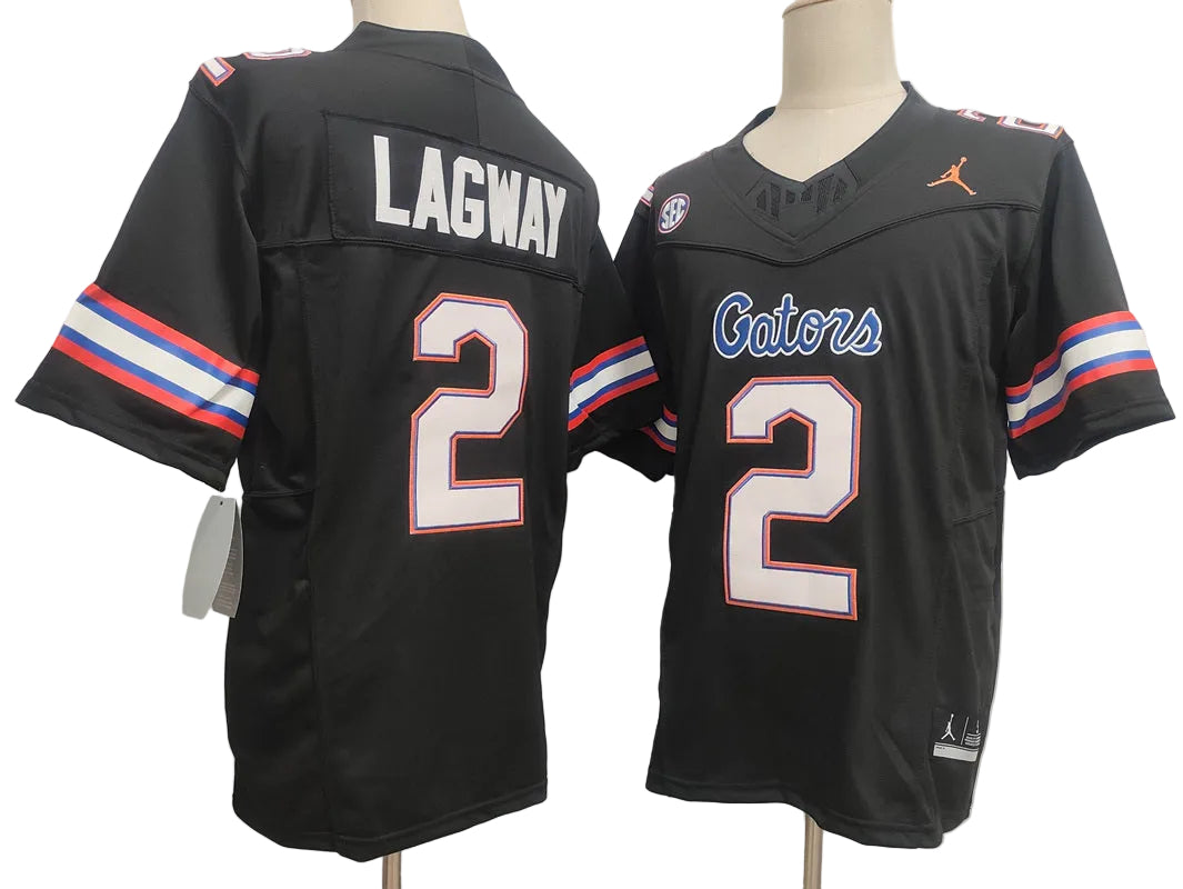 Custom DJ Lagway #2 Florida Gators Royal White Black Limited Football Jersey -All Stitched