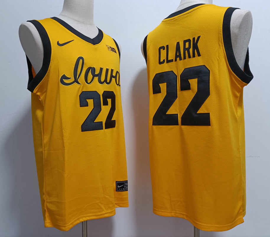 Custom Caitlin Clark #22 Iowa Hawkeyes Gold Red White Navy Black Rebel Edition Victory Basketball Jersey -All Stitched