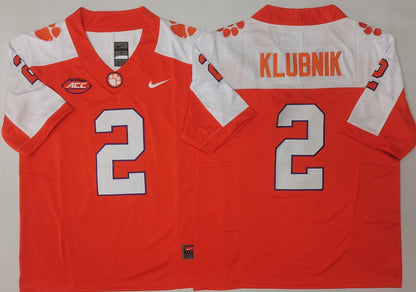 Custom Cade Klubnik #2 Clemson Tigers Orange White Purple Limited Football Jersey -All Stitched