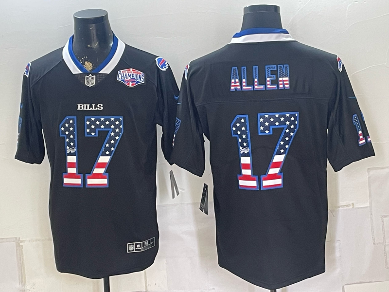 Custom Josh Allen Bills Gold Black Gray Split Limited Jersey -All Stitched