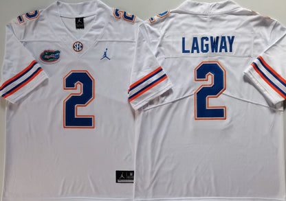 Men's DJ Lagway Vapor Jersey #2 Florida Gators White Royal Orange Black Football Jersey -All Stitched