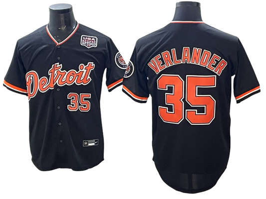 Custom Men's Verlander Navy Alternate All Stitched Baseball Jersey