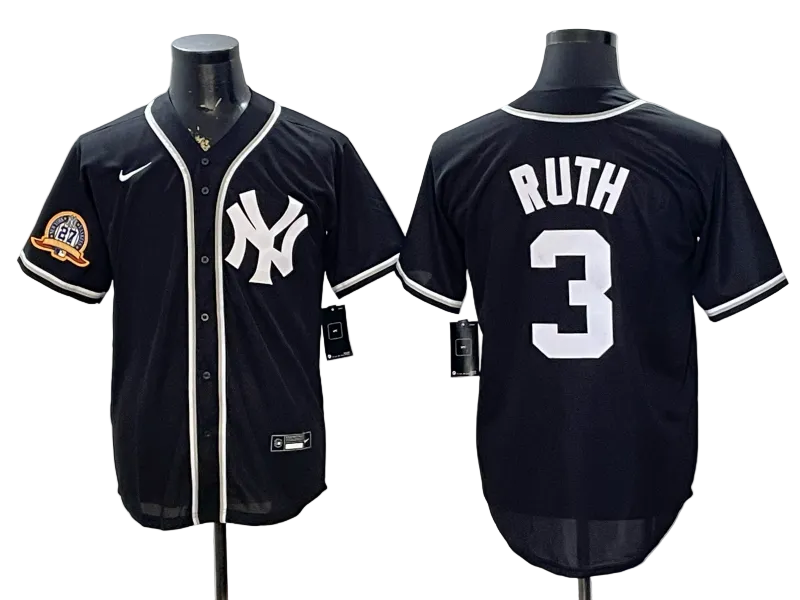 Yankees Fashion Black Out Baseball Jersey -All Stitched