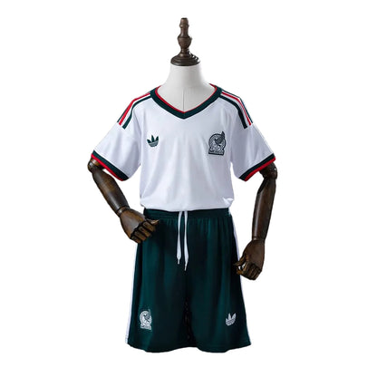 Custom Youth 2026 Mexico Away White Soccer Jersey Kit Set– Personalized Name & Number