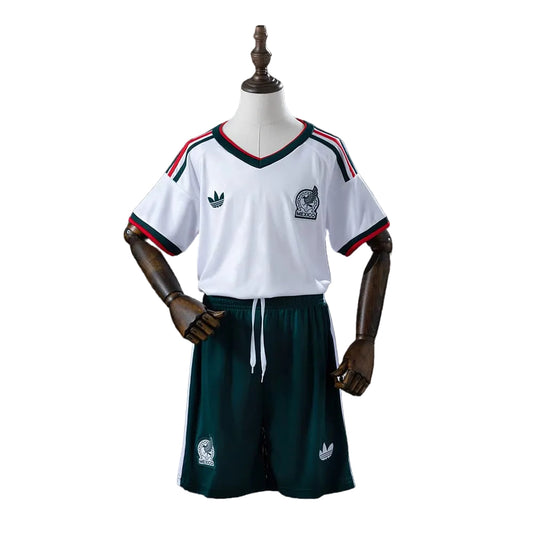 Custom Youth 2026 Mexico Away White Soccer Jersey Kit Set– Personalized Name & Number