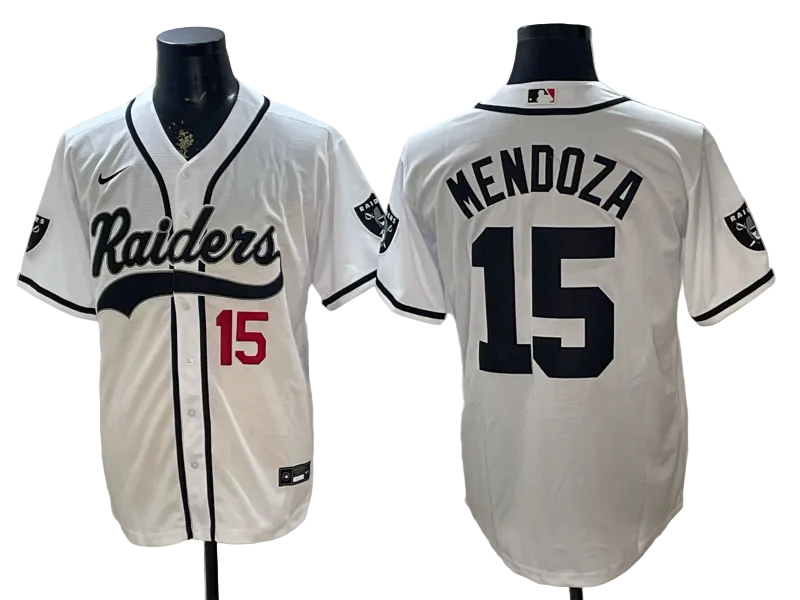 Custom Fernando Mendoza Raiders Black White Gray 250 USA Limited Baseball Jersey -All Stitched