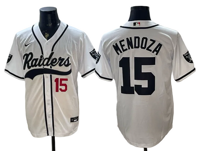 Custom Fernando Mendoza Raiders Black White Gray 250 USA Limited Baseball Jersey -All Stitched
