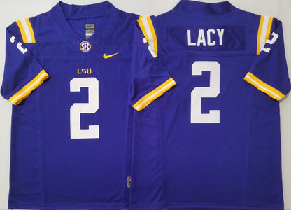 Men's Kyren Lacy #2 LSU Tigers Vapor Orange Purple White Football Jersey -All Stitched