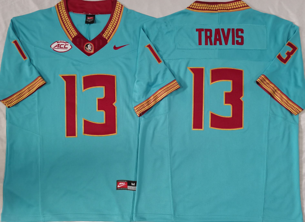 Custom Jordan Travis #13 Florida State Seminoles Garnet Green Black White Limited Football Jersey -All Stitched
