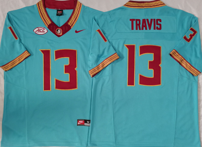 Custom Jordan Travis #13 Florida State Seminoles Garnet Green Black White Limited Football Jersey -All Stitched