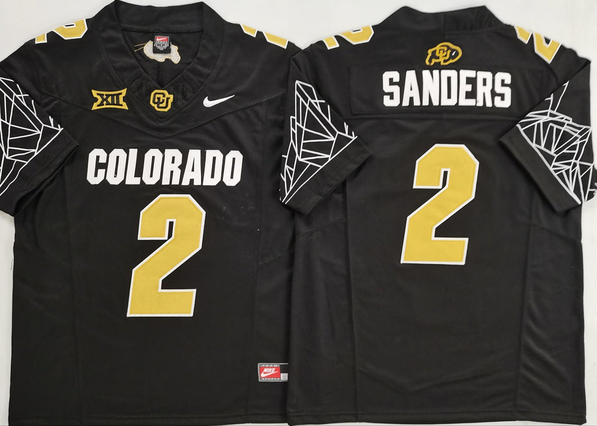 Custom Shedeur Sanders #2 Colorado Buffaloes White Gray Black Gold Limited Football Jersey -All Stitched