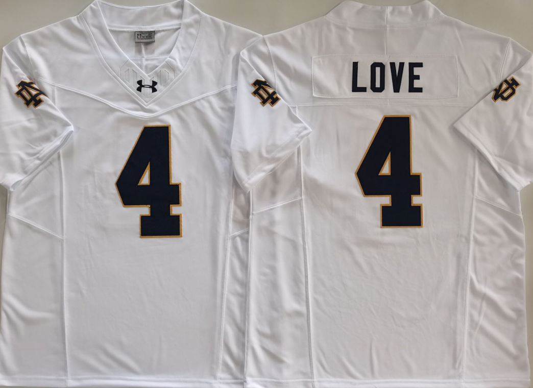 Men's Jeremiyah Love Notre Dame Fighting Irish Vapor Jersey White Navy Kelly Green Football Jersey -All Stitched