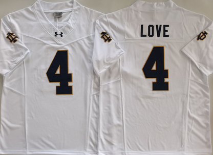 Men's Jeremiyah Love Notre Dame Fighting Irish Vapor Jersey White Navy Kelly Green Football Jersey -All Stitched