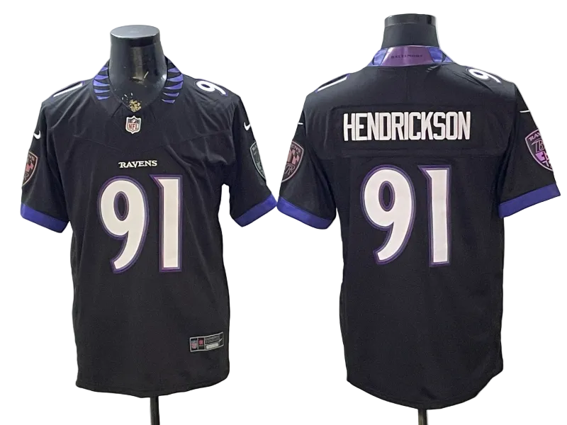 Custom Trey Hendrickson White Black Purple Alternate Limited Football Jersey -All Stitched