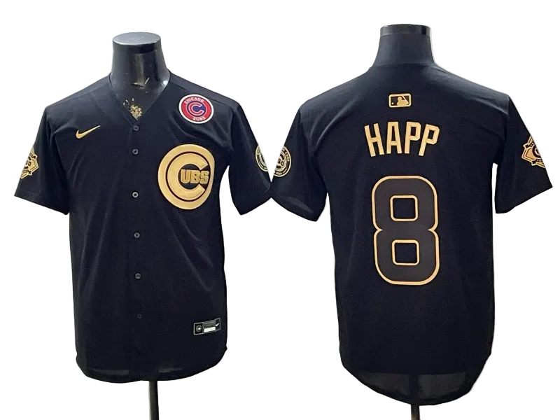 Custom Cubs Black Gold Limited Baseball Jersey -All Stitched