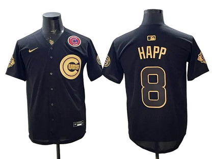 Custom Cubs Black Gold Limited Baseball Jersey -All Stitched
