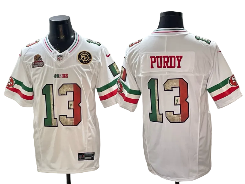 Custom Fred Warner 49ers Mexico Black White Limited Football Jersey -All Stitched