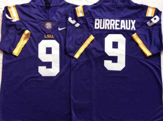 Men's Joe Burrow LSU Tigers "Burreaux" LSU Tigers Vapor Purple Football Jersey -All Stitched