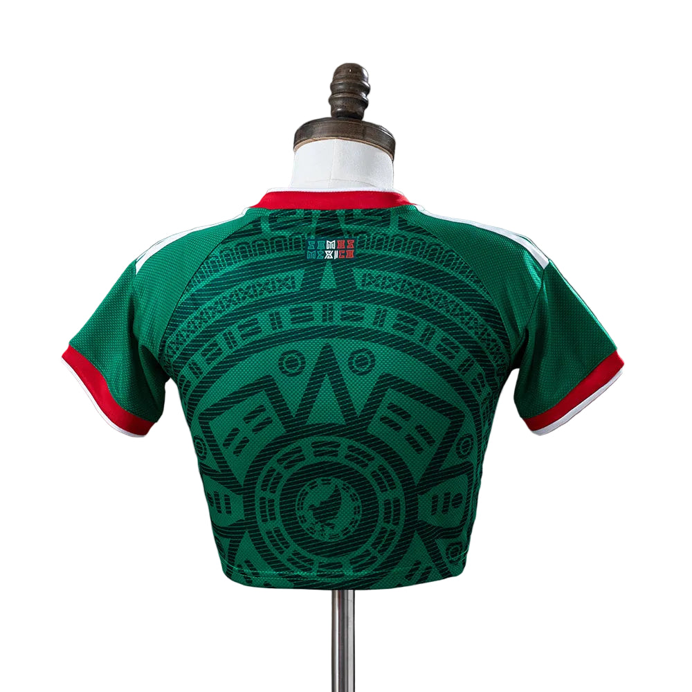 Women's Mexico 2026 Home Green Cropped Soccer Jersey
