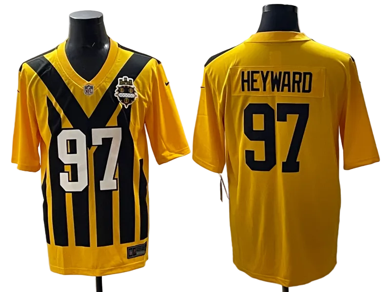 Custom Steelers Alternate 1933 Throwback Gold Football Limited Jersey - All Stitched