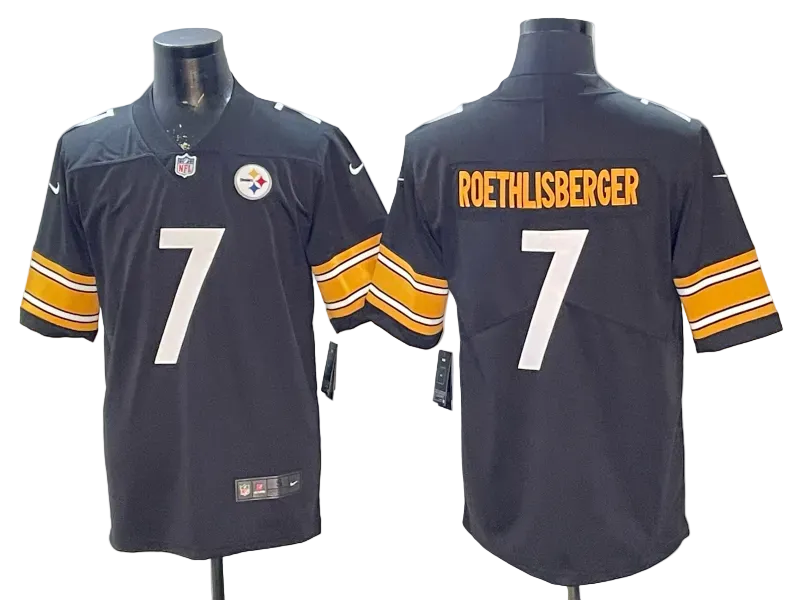 Custom Steelers Black Football Limited Jersey - All Stitched