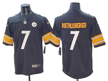 Custom Steelers Black Football Limited Jersey - All Stitched